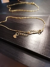 Tobillera de acero inoxidable para hombre y mujer, pulsera de tobillo Simple dorada con pie, cadena de pierna, regalo de joyería, 23,5 cm - 22cm de largo, 1 ud.