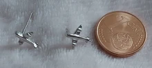 Pendientes de tuerca de Plata de Ley 925 con forma de avión, joyería elegante y romántica, con temperamento, para mujeres