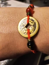 Budista de 6 palabras, moneda antigua, Kabbalah, pulseras de hilo rojo, protección de la suerte, R7RF