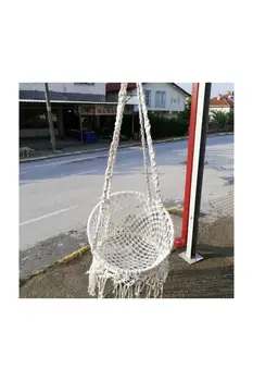 Hammock Chair Macrame Swing, Handmade Knitted Hanging Cotton Rope Chair for Home Patio Deck Yard 
Hammock Chair Macrame Swing, Handmade Knitted Hanging Cotton Rope Chair for Home Patio Deck Yard