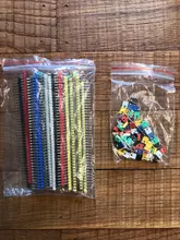 Tira y bloques de puente para Arduino, 90 unids/lote, 2,54, 40 Pines, 1x40, Conector de pines irrompible macho, colorida, 2,54mm