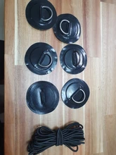 Parche de PVC para tabla de surf, con anillo en D de acero inoxidable, almohadilla de anillo redondo, cuerda elástica de 5M, 6 uds.