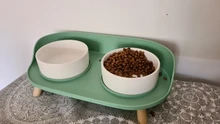 Alimentos para mascotas tazón de cerámica lindo tazón de perro gato cuenca de agua maceta de perro mascota beber cuenco para comida redonda de cerámica alimentadores, suministros para mascotas