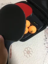 2 unids/lote Tenis de Mesa bate raqueta Control largo corto con raqueta de Ping Pong raqueta conjunto con bolsa