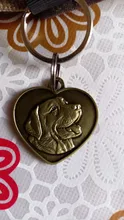 Placa de identificación con grabado gratis para perros y gatos, placa con nombre personalizada, antipérdida, con forma de corazón, colgante para Collar