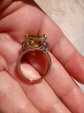 FDLK Retro de las mujeres de la joyería Vintage corte de la princesa diamante amarillo de imitación de regalo anillos de boda Banda, tamaño 5-12