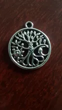Abalorios de árbol de la vida nórdico vikingo Sun Moon, 10 Uds., 29x25mm, colgantes de Color plata antigua, joyería tibetana