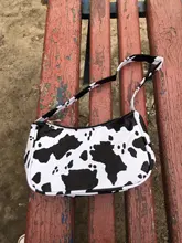 Bolso versátil sencillo para mujer, cartera juvenil de piel sintética con estampado de vaca, Bolso pequeño de hombro para viaje diario