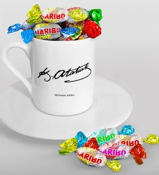 Personalized Ataturk Signed Turkish coffee Cup and Haribo Candy Gift Seti-1 
Personalized Ataturk Signed Turkish coffee Cup and Haribo Candy Gift Seti-1