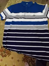 Camisa Polo bordada para hombre, Polo de negocios, informal, holgado, a rayas, de algodón, a la moda, de verano, 2021