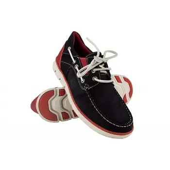 Zerimar leather boat shoes for male navy blue color-red
Zerimar leather boat shoes for male navy blue color-red