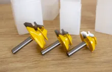 3Pc 8MM 45 grado bloqueo broca para ranuradora de inglete Tenon fresadora herramienta para trabajar la madera herramientas