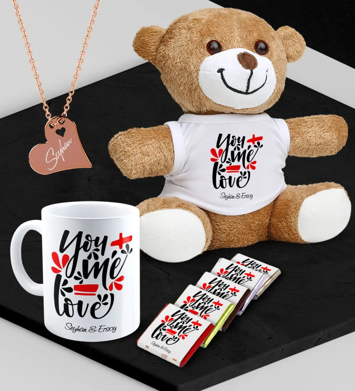 Personalized Lovers Plush Bear Mug If You Would Chocolate and Rose Heart Necklace Set-79
Personalized Lovers Plush Bear Mug If You Would Chocolate and Rose Heart Necklace Set-79