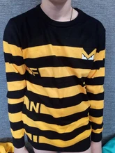 Suéter informal a rayas con cuello redondo para hombre, jersey para adolescentes, Jersey ajustadas coreanas, Otoño/Invierno, 2020