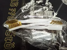 ZtDpLsd-cepillo de dientes de limpieza de alambre de latón, herramienta de extracción de óxido de mano para tallado Industrial, alambre de cobre DuPont, mango de plástico blanco, 1 unidad