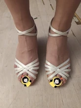 Zapatos de tacón alto para bailar Salsa para mujer, zapatillas blancas para baile latino, 5cm/7cm