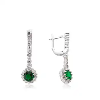 Merve Silver Silver Green Flower Dangle Earrings 
Merve Silver Silver Green Flower Dangle Earrings