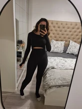 Dulzura Honeycomb-Conjunto de 2 piezas para mujer, Top de gimnasio de manga larga, Leggings con cuello redondo, chándal deportivo Sexy, traje de otoño e invierno 2020