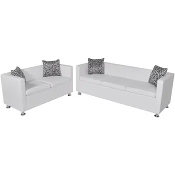 Leatherette 2 and 3 seater sofa Set white sofas 
Leatherette 2 and 3 seater sofa Set white sofas