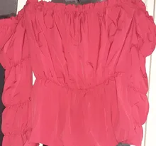 Hirigin-Blusa de Chifón con hombros descubiertos para oficina, camisa Sexy plisada de Color liso para mujer, 2020