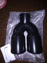 Silenciador de tubo de escape trasero de doble barril para coche, entrada Universal, salida de acero inoxidable, accesorios para coche