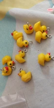 10 uds. De animales de la familia, pequeños abalorios de resina de pato amarillo, colgante de Animal, pendiente artesanal, joyería de moda