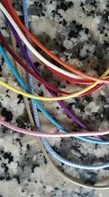 10 unids/lote 2 mm de cuero Real hecho a mano ajustable trenzado collares de cuerda y amuletos colgantes resultados langosta cierre cable cadena