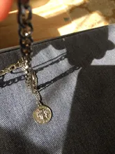 Collar Vintage multicapa con forma de moneda para mujer, Gargantilla, Color dorado y plateado, retrato de moda, cadena gruesa, joyería