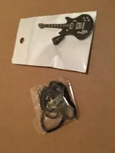 Collar de guitarra de acero inoxidable 316L para hombre, cadena de cuero, colgantes