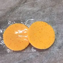 Esponja pulpa de madera Natural, 2 uds., compresa de celulosa, cosmético, Puff, lavado Facial, cuidado Facial, limpieza removedor de maquillaje