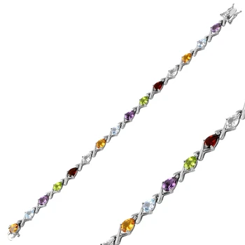 Silver 925 Sterling, Peridot, Garnet, Citrine, Aquamarine & Amethyst CZ Bracelet
Silver 925 Sterling, Peridot, Garnet, Citrine, Aquamarine & Amethyst CZ Bracelet