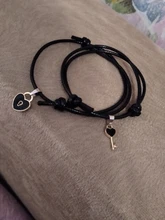1 par de nueva llegada pulsera de pareja de llave de aleación de candado de corazón pulsera con dijes hecha a mano joyería de cuerda pulsera de los Amantes regalos para mujeres