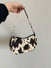 Bolso versátil sencillo para mujer, cartera juvenil de piel sintética con estampado de vaca, Bolso pequeño de hombro para viaje diario