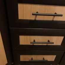 Tirador para puerta de cocina, manija cuadrada de acero inoxidable, color negro mate, 2 ~ 24