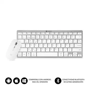 Keyboard and Mouse subblim oco001 dynamic compact silver-bluetooth keyboard 3.0-optical mouse 1600dpi-compact design
Keyboard and Mouse subblim oco001 dynamic compact silver-bluetooth keyboard 3.0-optical mouse 1600dpi-compact design