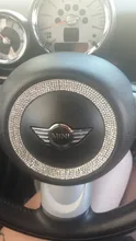 Pegatina de anillo de cristal para decoración de volante de coche, para Mini Cooper R55 R56 R60 Styling