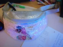 Riñonera holográfica plateada para mujer, bolso de cintura brillante de viaje, a la moda para chicas, de cuero rosa con holograma a la cadera, 2019