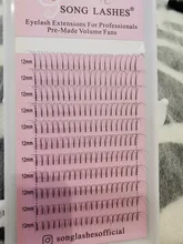 Pestañas SONG 0,07, 0,10mm de grosor, Tallo largo, plumas voluminosas prefabricadas, para salón y pestañas profesionales