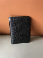 Tarjetero de cuero para hombre y mujer, billetera plegable para tarjetas de identificación y de crédito, cubierta de viaje para pasaporte de negocios Vintage