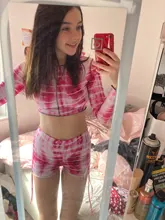 Zeby-Conjunto de 2 piezas formado por Top y pantalón corto, conjunto fruncido, estilo Vintage, con borlas y estampado a rayas, Y2K