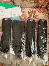 Mongol Afro rizado Pelo Rizado de la onda de agua 3 mechones con cierre cabello humano brasileño armadura paquete negro las mujeres XISHIXIU