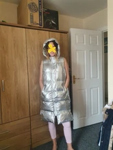 Vest Parka Coat Padded Hooded Spring Silver Pink Women Cotton Sleeveless ZQY1992