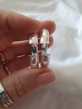 Pendientes de argolla plateados para mujer, regalo de boda, joyería fina europea, regalo de Navidad, gran oferta, fiesta de compromiso, 925