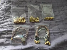 Adaptador de conector hembra SMA, borde de soldadura PCB, montaje recto RF, toma de conexión de cobre, 10 Uds.