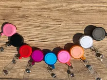 20 colores retráctil tirar insignia carretes de soporte llavero cadena Clips suministros de oficina de los estudiantes de la escuela ID Lanyard