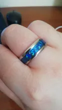 I & FDLK-anillo de compromiso de acero inoxidable para hombre, sortija de lujo de ópalo de Fuego Azul, joyería de boda