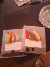 OlingArt-plumas naturales Multicolor, 35MM, 10 unids/lote, Clips de Metal de bronce, DIY, collar, pendientes, colgantes de correas para fabricación de joyería