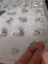 WYSIWYG-colgantes de pájaro jaula de pájaros de 16x11mm, colgantes tibetanos de Color plata, fabricación de joyas antiguas, artesanal hecho a mano, 40 Uds.
