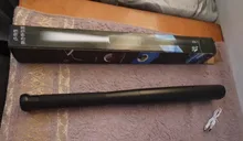 Linterna LED en forma de bate de béisbol para exteriores, linterna de defensa personal, carga USB, equipo de seguridad antimotín funcional