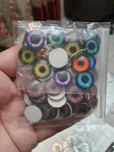 24 unids/lote 14mm Blyth muñeca ojos de Chips de vidrio delgado pupila ojo DIY accesorios BT109